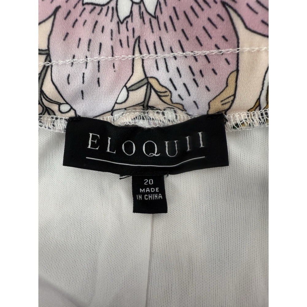 Eloquii Floral Stetch Knit Floral Skirt Womens Plus Size 20 Gathered Drawstring - Picture 3 of 8